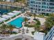 Aerial view of resort-style pool and deck at 5120 Marina Way # 112, Tampa, FL 33611