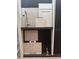 Display of kitchen design options including cabinetry, countertops, and flooring samples at 17203 Luminous Ave, Venice, FL 34293