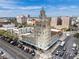 An aerial shot showcasing a building's unique architecture and city setting at 405 Central Ave # 700, St Petersburg, FL 33701