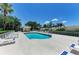 Community pool with lounge chairs and surrounding landscaping at 6325 Stone River Rd, Bradenton, FL 34203