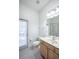 Clean bathroom with vanity, toilet and exterior access at 3602 Juneberry Dr, Wesley Chapel, FL 33543