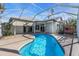 Inviting kidney-shaped pool with screened enclosure at 5012 76Th E St, Bradenton, FL 34203