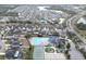 Aerial view of community with pool and amenities at 7833 Carriage Pointe Dr, Gibsonton, FL 33534