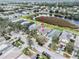 Aerial view of a single-Gathering home in a neighborhood with a pond, showcasing the property's location and surroundings at 7833 Carriage Pointe Dr, Gibsonton, FL 33534