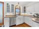 Updated kitchen with white cabinets, farmhouse sink, and hardwood floors at 2747 3Rd N Ave, St Petersburg, FL 33713