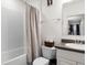 Bathroom with shower-tub combo and modern vanity at 5193 Deltona Blvd, Spring Hill, FL 34606