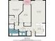 Floor plan showing a two-bedroom, two-bath condo at 4221 W Spruce St # 2418, Tampa, FL 33607