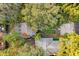 Top-down aerial view showcasing the property's roof, yard, trees, and surrounding area at 807 E Genesee St # 1/2, Tampa, FL 33603