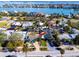 Aerial view showing home's location near the water at 815 Lantana Ave, Clearwater Beach, FL 33767