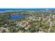 Aerial view highlighting waterfront proximity at 1242 Holiday Dr, Tarpon Springs, FL 34689