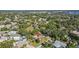 Aerial view of the home and surrounding neighborhood at 1242 Holiday Dr, Tarpon Springs, FL 34689