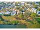 Aerial view of neighborhood, showcasing proximity to lake at 13211 111Th Ln, Largo, FL 33778