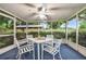 Relaxing screened porch with seating for four and ceiling fan at 5361 33Rd N Ave, St Petersburg, FL 33710