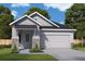 Charming single-story home with a two-car garage, stone accents and manicured lawn at 633 Allora Ave, Nokomis, FL 34275