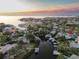 Aerial view of home's location on the waterfront at 5004 W Leona St, Tampa, FL 33629
