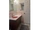 Pink bathroom with vanity and mirror at 10914 Oakdale Ave, Port Richey, FL 34668