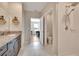 Bathroom with double vanity, walk-in shower, and toilet at 12783 Maple Bonsai Dr, Riverview, FL 33579