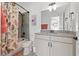 Clean bathroom with vanity, toilet and shower/tub combo at 19915 Gulf Blvd # 805, Indian Shores, FL 33785
