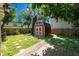 Backyard with shed and wooden deck at 809 E Lambright St, Tampa, FL 33604