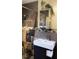Modern bathroom with updated vanity, shower, and stone tile at 809 E Lambright St, Tampa, FL 33604