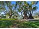 Landscaped yard with large trees and a green lawn at 8390 64Th N St, Pinellas Park, FL 33781