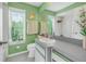 Bathroom with grey vanity, toilet, and window at 9901 1St E St # F, Treasure Island, FL 33706