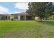 Home's backyard showcasing lush lawn and mature tree at 127 Silver Falls Dr, Apollo Beach, FL 33572