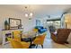 Bright dining area with glass table and yellow chairs, near living room at 1316 Pasadena S Ave # 203, South Pasadena, FL 33707