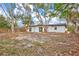 Large backyard with mature trees and a partially visible fence at 2254 66Th S Ave, St Petersburg, FL 33712