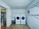 A well-lit laundry room with washer, dryer, sink, and shelving at 8198 Terrace Garden N Dr # 407, St Petersburg, FL 33709