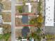 Aerial view of the property with the boundary line in a central residential neighborhood at 8707 Beverly Dr, Temple Terrace, FL 33617