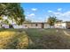 Spacious backyard showing the exterior of the home and the surrounding greenery at 8707 Beverly Dr, Temple Terrace, FL 33617