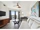Living room with ocean views and comfy seating at 11605 Gulf Blvd # 502, Treasure Island, FL 33706