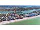 Expansive aerial view highlighting the property's proximity to the beach and bay at 333 Bay Plz, Treasure Island, FL 33706