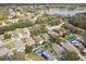 Aerial view showcasing neighborhood homes and pools at 3022 Beaver Pond Trl, Valrico, FL 33596