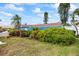 Landscaped backyard with lush greenery and a blue house at 1409 Ne 49Th Ne Ave, St Petersburg, FL 33703