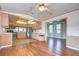 Galley-style kitchen with stainless steel appliances at 4961 Britni Way, Zephyrhills, FL 33541
