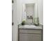 Small bathroom with single sink and granite countertop at 10058 Shoreline View Way, Wesley Chapel, FL 33545