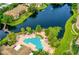 Community pool and lake view from above at 10265 Gandy N Blvd # 705, St Petersburg, FL 33702