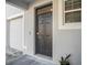 Black front door with sidelights and a white frame at 3345 Pleasant Willow Ct, Brandon, FL 33511