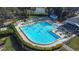 Aerial view of community pool with people swimming at 8041 Green Pines Ter, Spring Hill, FL 34606