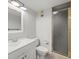 Clean bathroom with a shower and white vanity at 8755 Bardmoor Blvd # 105, Seminole, FL 33777