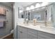 Double vanity bathroom with modern finishes at 9815 Harrell Ave # 302, Treasure Island, FL 33706