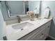 Double vanity bathroom with quartz countertop at 9815 Harrell Ave # 302, Treasure Island, FL 33706