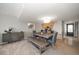 Bright dining room features a wood table and bench at 9815 Harrell Ave # 302, Treasure Island, FL 33706