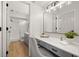 Updated bathroom with vanity, shower, and modern fixtures at 6211 Timber Lake Dr # B8, Sarasota, FL 34243