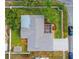 Directly above view of house, yard, and shed at 6321 Staunton Dr, Holiday, FL 34690