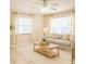 Bright living room featuring tile flooring, neutral tones, modern furnishings and ample natural light from large windows at 8153 22Nd N Ave, St Petersburg, FL 33710