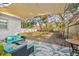 Large backyard with grassy area and shade trees at 1558 13Th S St, St Petersburg, FL 33705