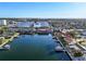 Waterfront property aerial view, showcasing nearby boats and calm waters at 3753 46Th S Ave # 5, St Petersburg, FL 33711